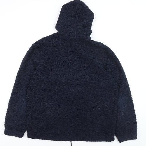 Larsson & Co Men's Blue Fleece Pullover Hoodie L