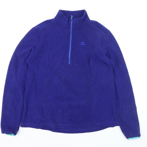 Quechua Men Blue XL Fleece 1/4 Zip Pullover Sweatshirt