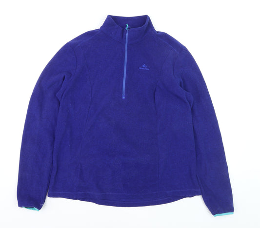 Quechua Men Blue XL Fleece 1/4 Zip Pullover Sweatshirt