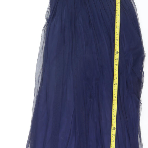 No.1 Jenny Packham Women's Blue Size 10 Sleeveless Beaded Long Ball Gown Dress