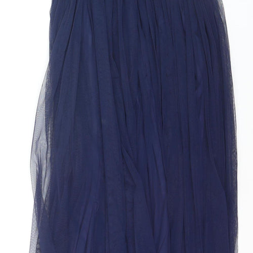 No.1 Jenny Packham Women's Blue Size 10 Sleeveless Beaded Long Ball Gown Dress