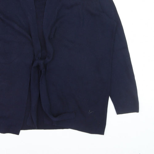Monsoon Women Blue L Long Sleeve Open Knit Cardigan