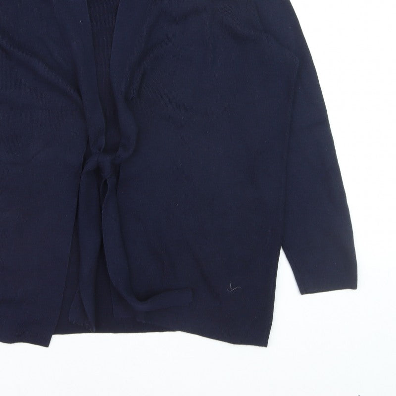 Monsoon Women Blue L Long Sleeve Open Knit Cardigan