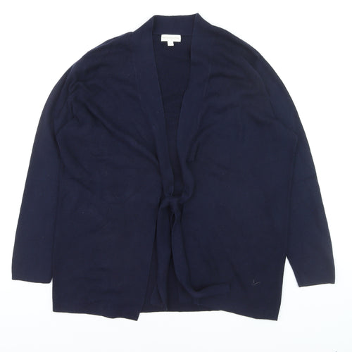 Monsoon Women Blue L Long Sleeve Open Knit Cardigan