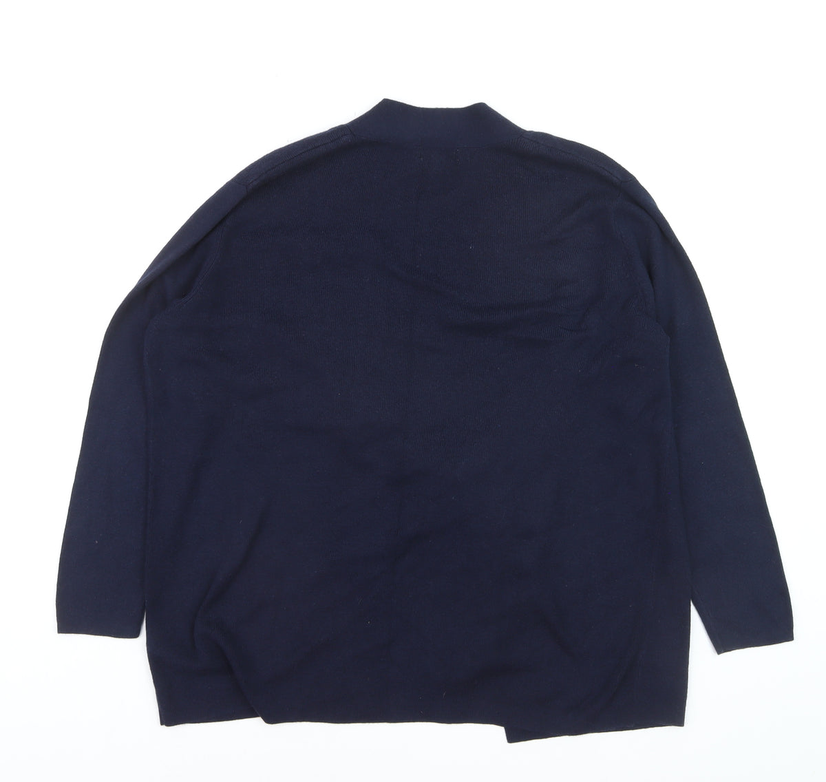 Monsoon Women Blue L Long Sleeve Open Knit Cardigan