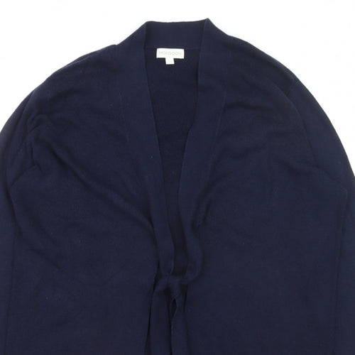 Monsoon Women Blue L Long Sleeve Open Knit Cardigan