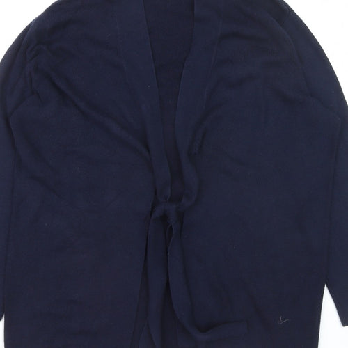 Monsoon Women Blue L Long Sleeve Open Knit Cardigan