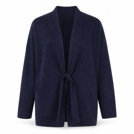 Monsoon Women Blue L Long Sleeve Open Knit Cardigan
