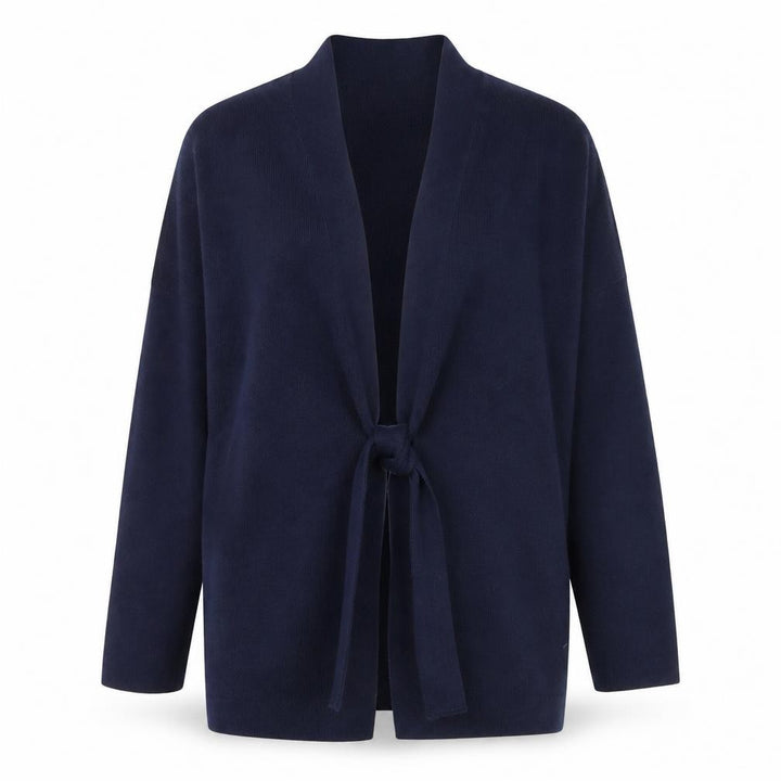 Monsoon Women Blue L Long Sleeve Open Knit Cardigan