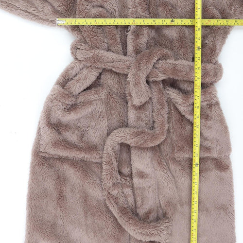 Marks and Spencer Women's Brown Fleece Hooded Robe Size S