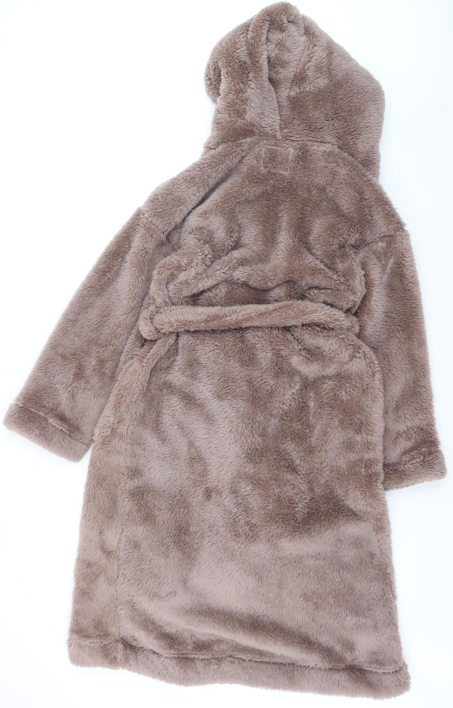 Marks and Spencer Women's Brown Fleece Hooded Robe Size S