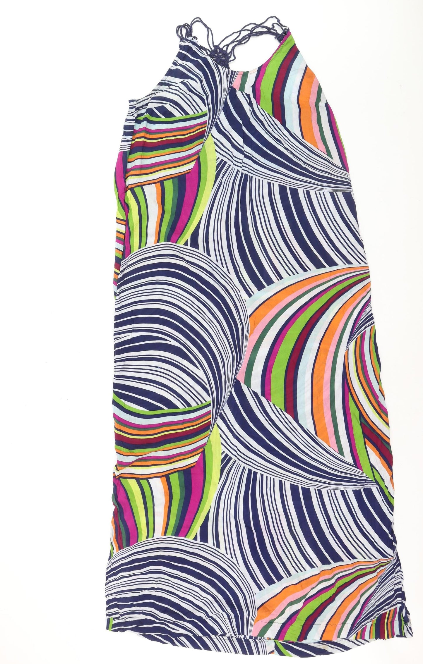 Next Women’s Multicoloured Halter Midi Slip Dress Size 14 Summer Beach Style