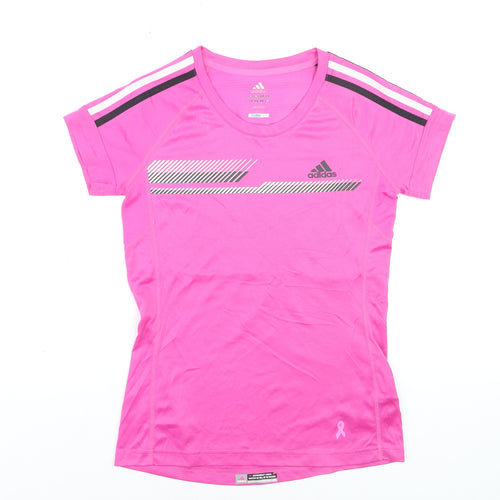 Adidas Girls Pink Climalite Short Sleeve Athletic T-Shirt Size 14 Years