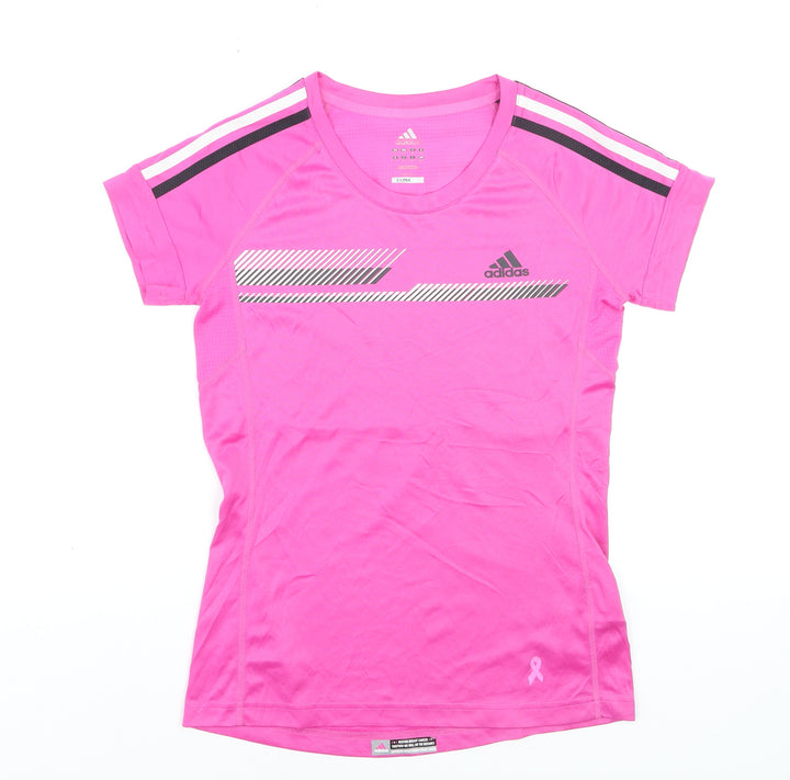 Adidas Girls Pink Climalite Short Sleeve Athletic T-Shirt Size 14 Years