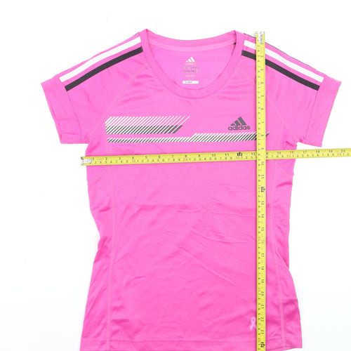 Adidas Girls Pink Climalite Short Sleeve Athletic T-Shirt Size 14 Years
