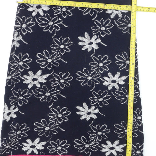 White Stuff Women's Blue Floral Knit Pencil Skirt Size 10