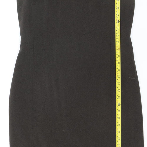 Episode Women Brown Wool Sleeveless Sheath Knee Length Dress Size 12