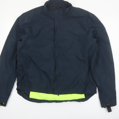 Crane Men's Blue Lightweight Windbreaker Jacket L Reflective Cycling Coat