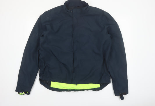 Crane Men's Blue Lightweight Windbreaker Jacket L Reflective Cycling Coat