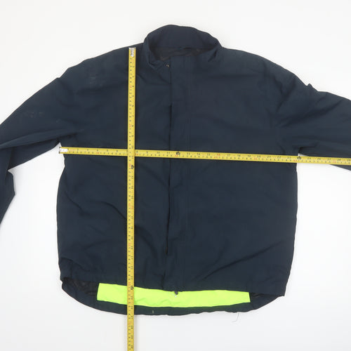 Crane Men's Blue Lightweight Windbreaker Jacket L Reflective Cycling Coat
