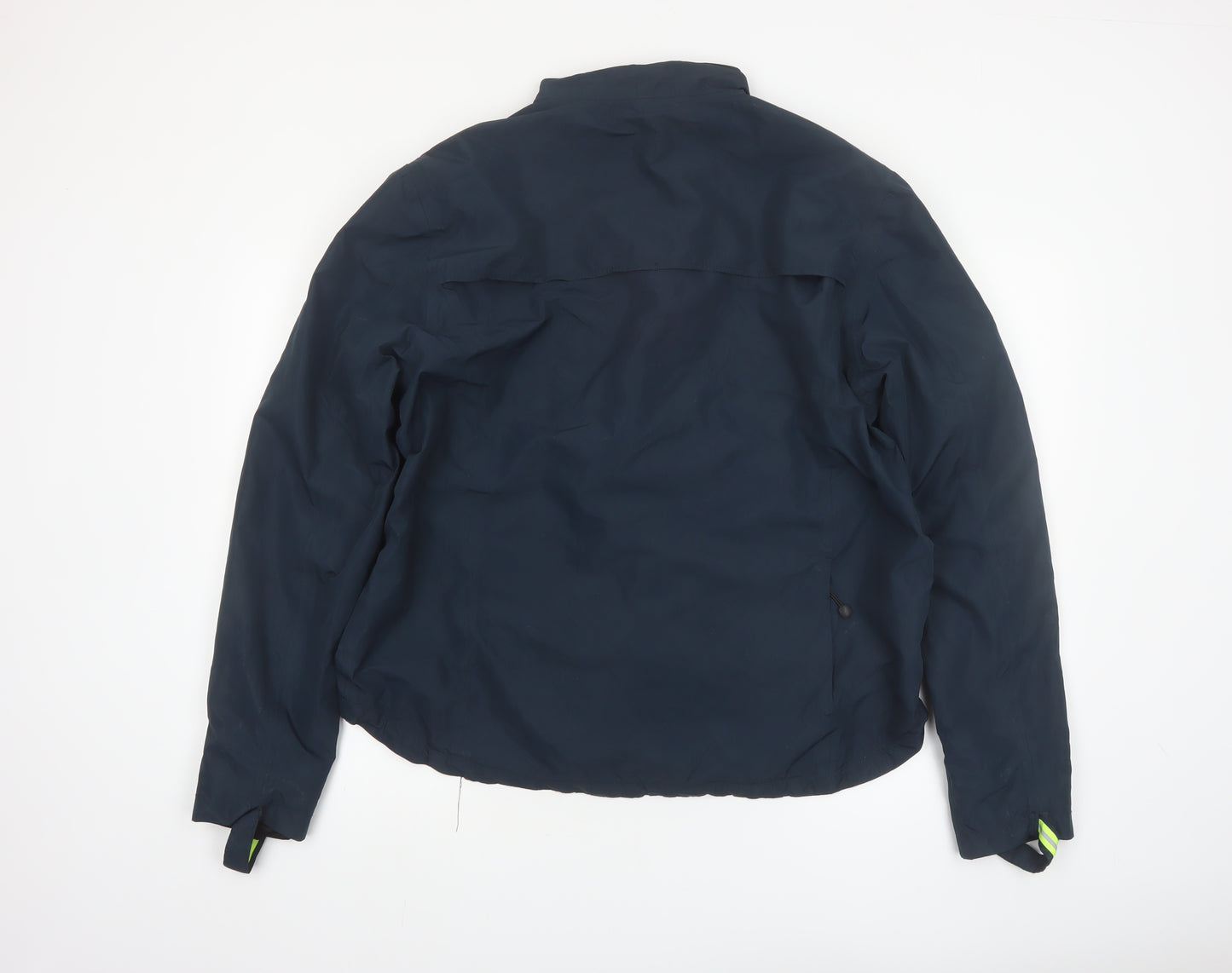 Crane Men's Blue Lightweight Windbreaker Jacket L Reflective Cycling Coat