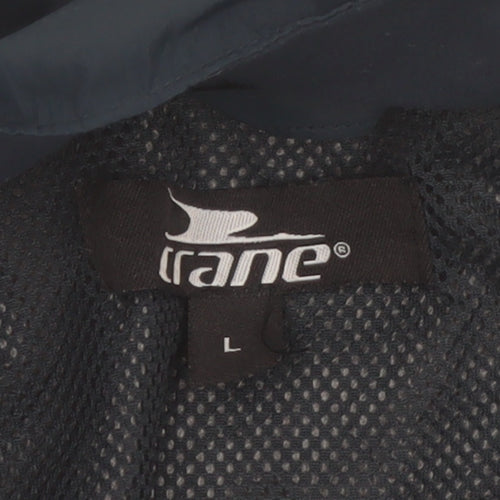 Crane Men's Blue Lightweight Windbreaker Jacket L Reflective Cycling Coat