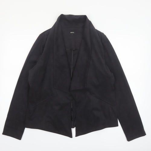 Oasis Women's Black L Lightweight Open Draped Jacket