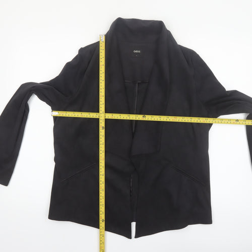 Oasis Women's Black L Lightweight Open Draped Jacket