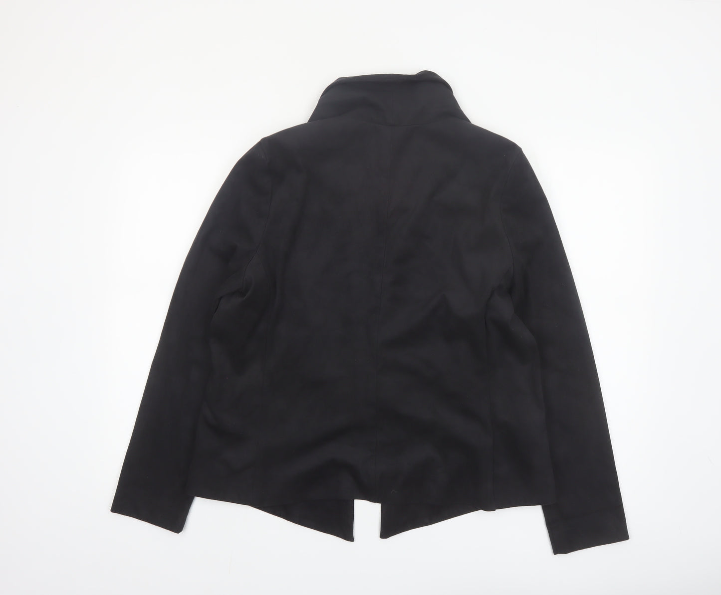 Oasis Women's Black L Lightweight Open Draped Jacket