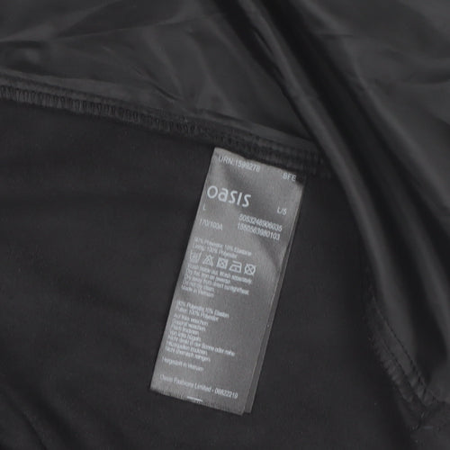 Oasis Women's Black L Lightweight Open Draped Jacket