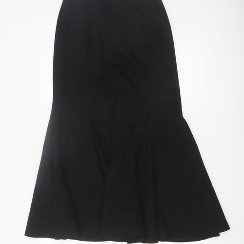 Jaeger Women Black Wool Midi Trumpet Skirt Size 8
