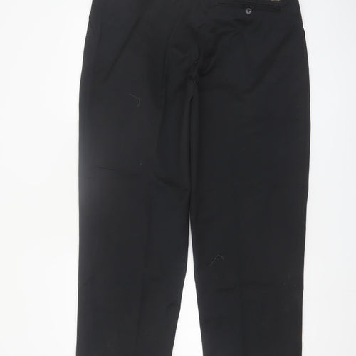 Arco Mens Black 38 Regular Workwear Trousers Polyester Cotton
