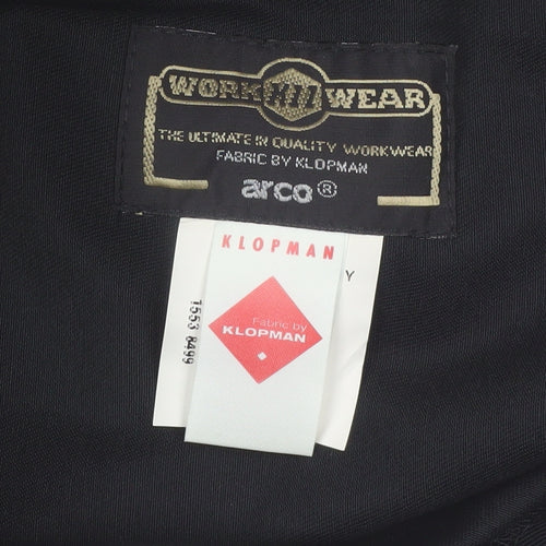 Arco Mens Black 38 Regular Workwear Trousers Polyester Cotton