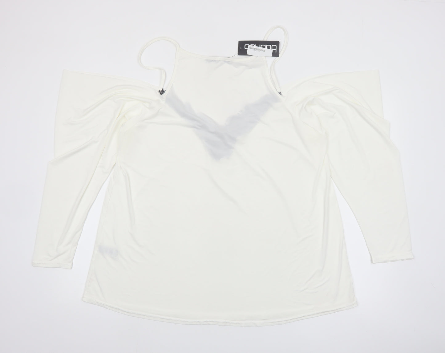 Boohoo Womens Ivory Lace Cold Shoulder Blouse Size 18