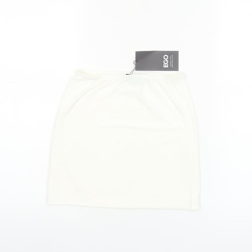 EGO Women's White Size 8 Short Pencil Skirt Polyester Blend