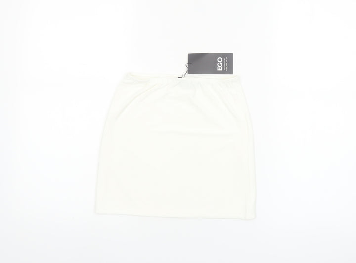 EGO Women's White Size 8 Short Pencil Skirt Polyester Blend