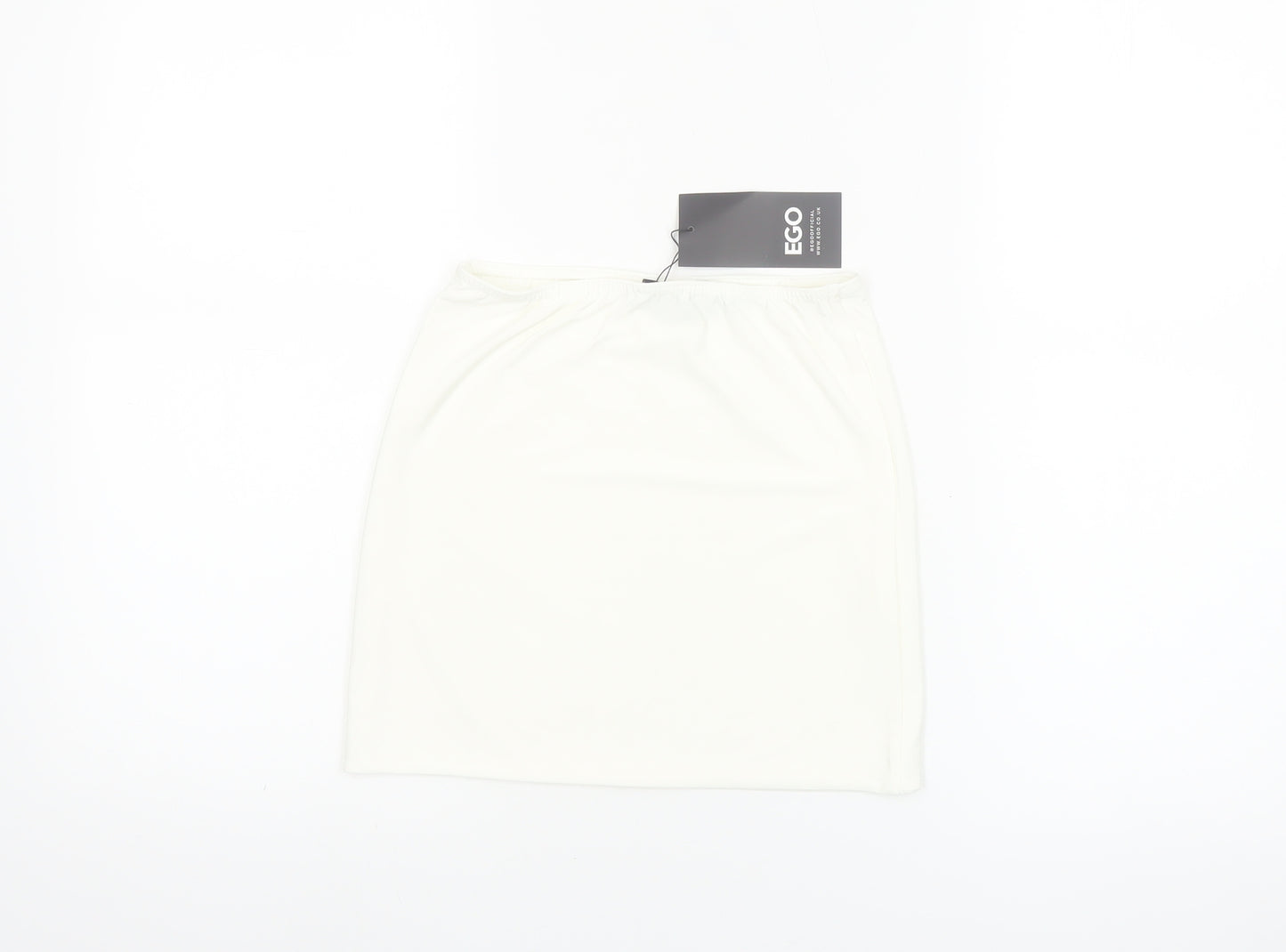EGO Women's White Size 8 Short Pencil Skirt Polyester Blend