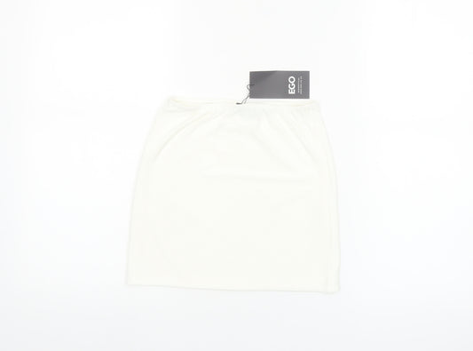EGO Women's White Size 8 Short Pencil Skirt Polyester Blend