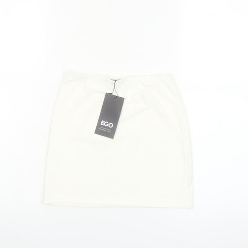 EGO Women's White Size 8 Short Pencil Skirt Polyester Blend