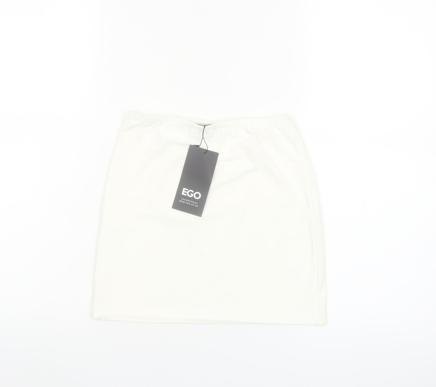 EGO Women's White Size 8 Short Pencil Skirt Polyester Blend