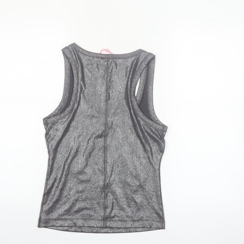 Savida Women Silver Tank Top Size 12 Slim Fit Stretch Jersey