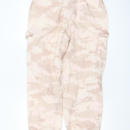 Next Women's Beige Camouflage Cargo Trousers XS Long Cotton