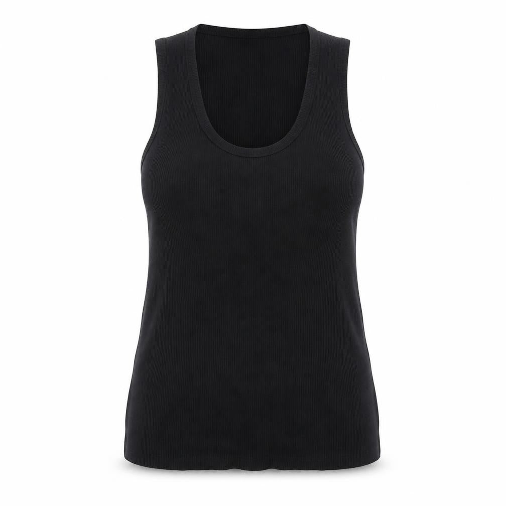 Front view of Marks & Spencer Women's Black Sleeveless Tank Top, size 20