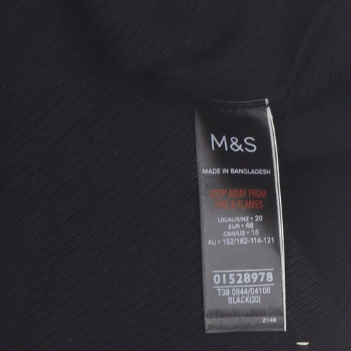 Marks and Spencer Women's Black Sleeveless Tank Top Size 20