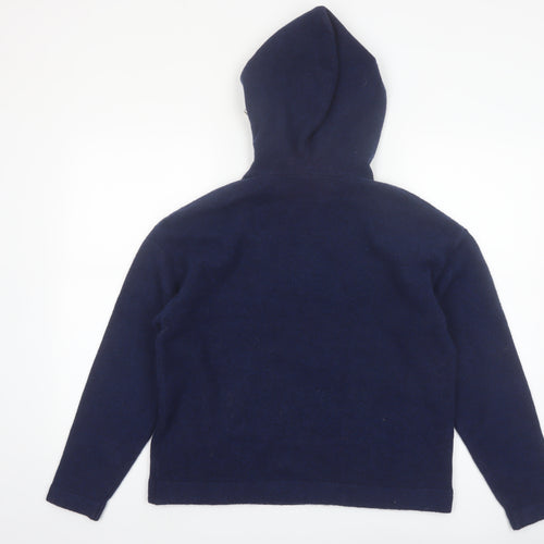 Primark Women Blue M Full Zip Hooded Wool Blend Jumper