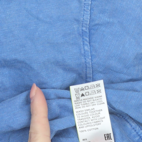 Marks and Spencer Women Blue Cotton Happy Days T-Shirt Size 22