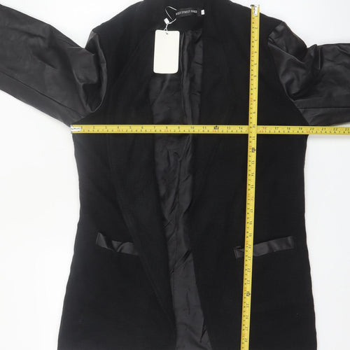 West Street Haku Womens Black Wool Faux Leather Blazer XXL