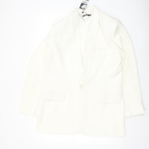 Nasty Gal Women’s White Tuxedo Blazer UK 8 Shawl Lapel