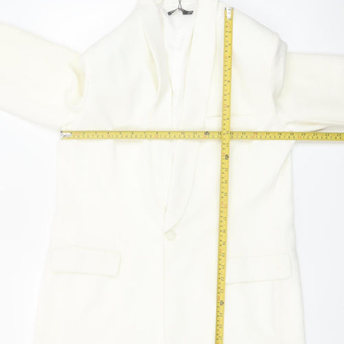 Nasty Gal Women’s White Tuxedo Blazer UK 8 Shawl Lapel