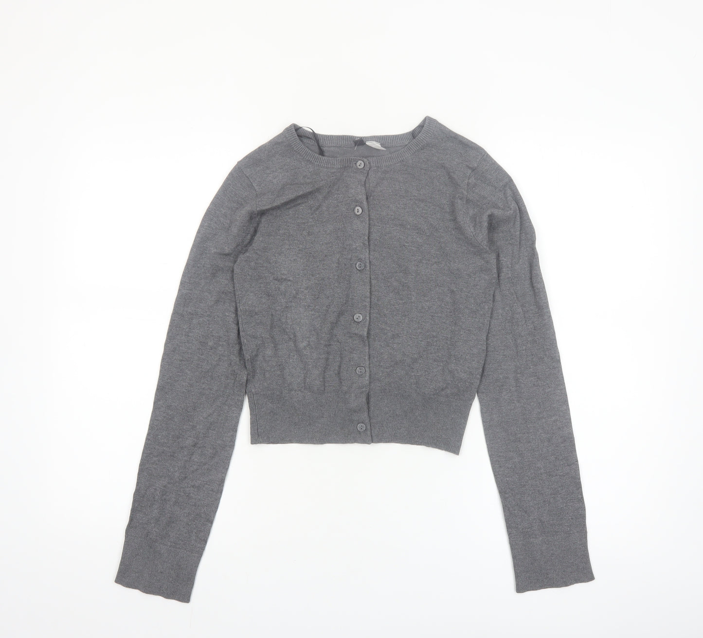 H&M Divided Womens Grey Knit Long Sleeve Cardigan 2XS Slim Fit